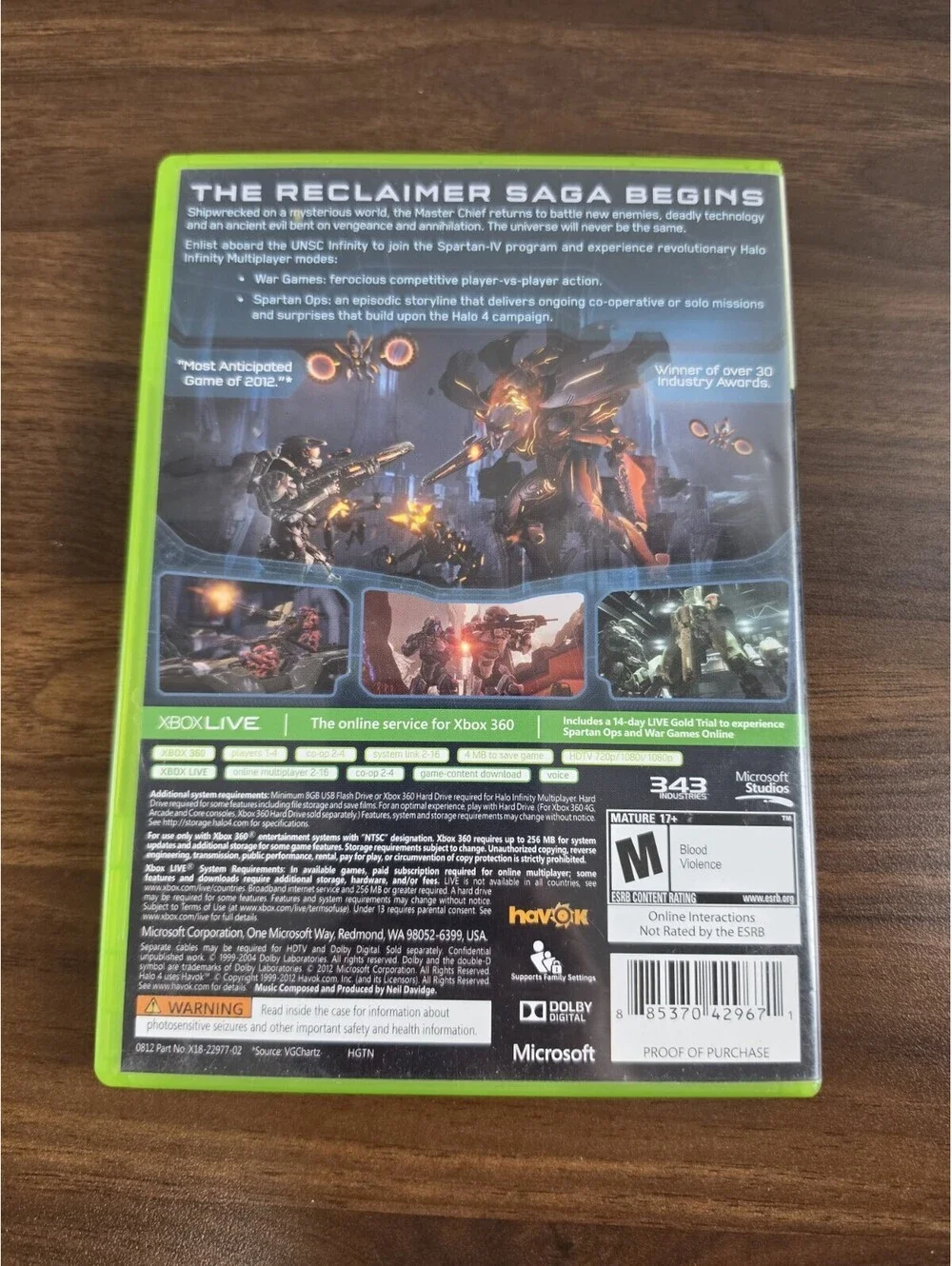 Halo 4 Xbox 360 Complete CIB Manual 2 Discs NTSC M Shooter 2012